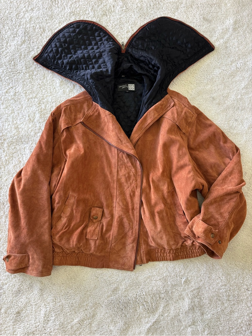 Michael Hoban North Beach Leather Jacket – Zip Hoodie Bomber Vintage RARE